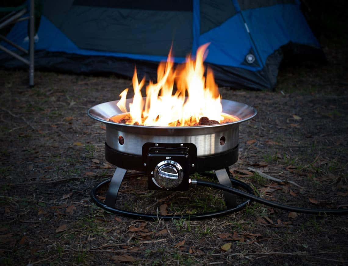 Portable propane camping fire pit